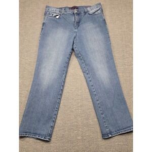 Gloria Vanderbilt Amanda High Rise Tapered Jeans Medium Wash Blue 16P Petite